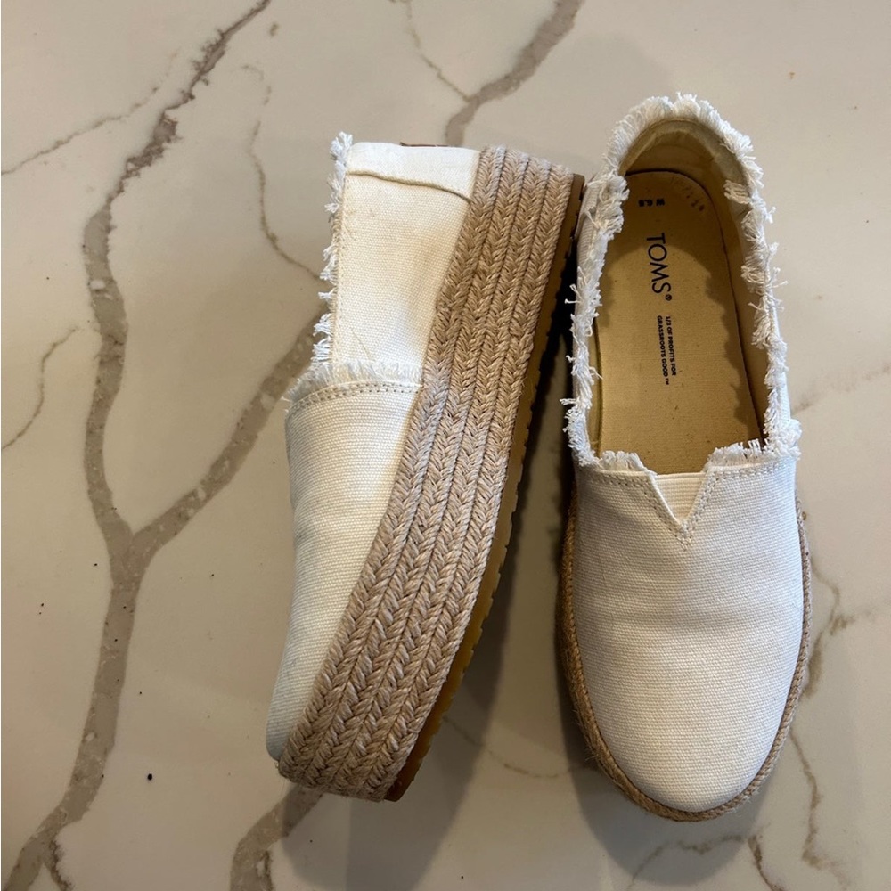 Toms Valencia Espadrille Canvas Platforms
